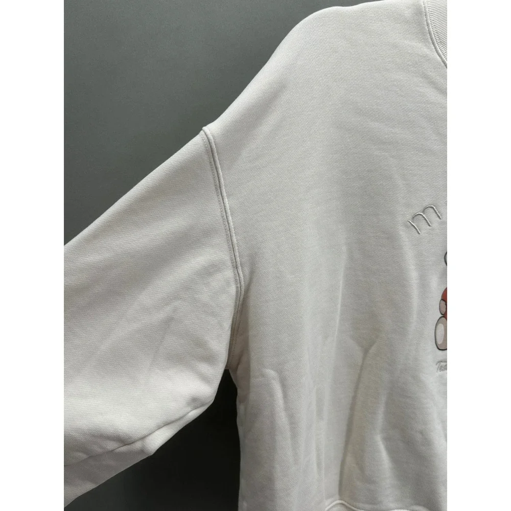 Uniqlo mofusand Teddy Meow Cat Crew Neck Sweatshirt Cream Size Small Anime Cute - Picture 3 of 9